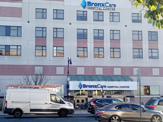 Exterior view of BronxCare Health System Detox, a detox center in Bronx, featuring modern architecture and signage.